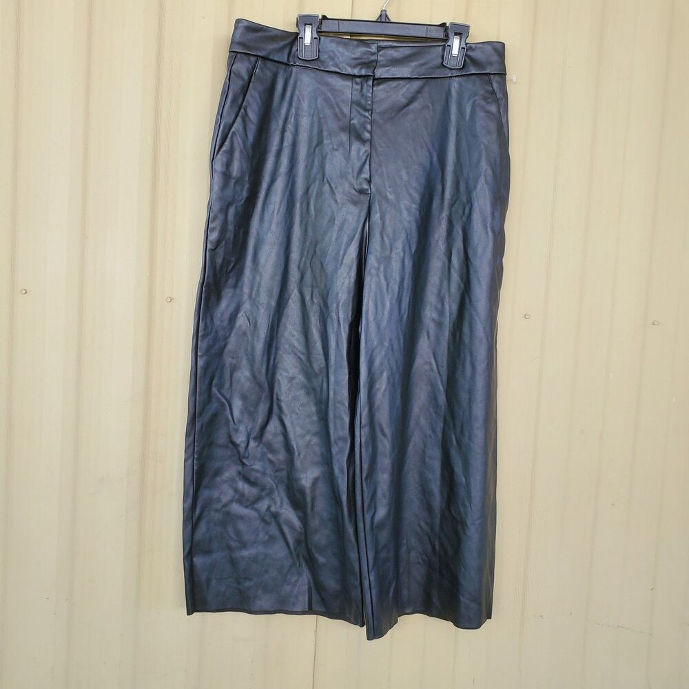 DKNY Black Faux Leather Pants Size 10